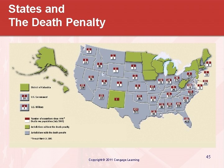 States and The Death Penalty Copyright © 2011 Cengage Learning 45 