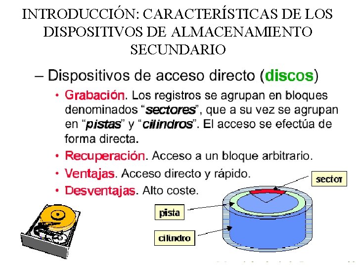 INTRODUCCIÓN: CARACTERÍSTICAS DE LOS DISPOSITIVOS DE ALMACENAMIENTO SECUNDARIO 