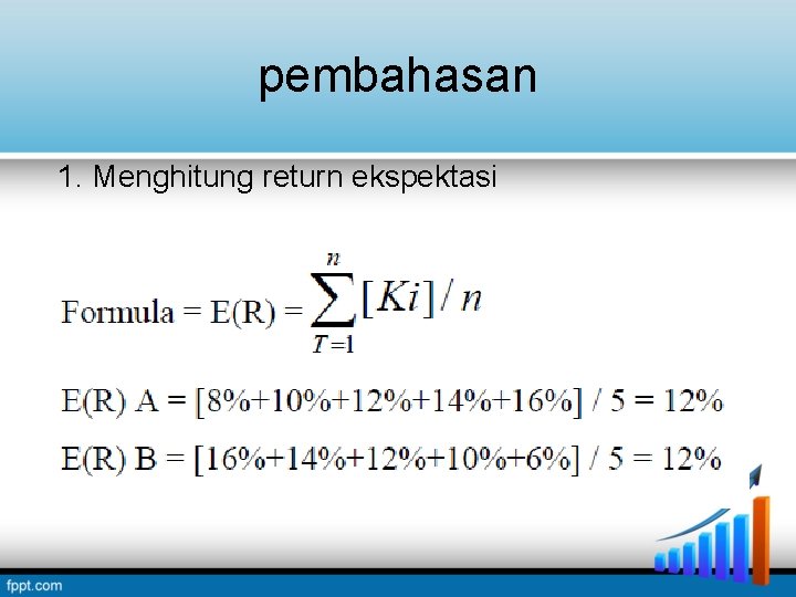 pembahasan 1. Menghitung return ekspektasi pembahasan 1. Menghitung return ekspektasi