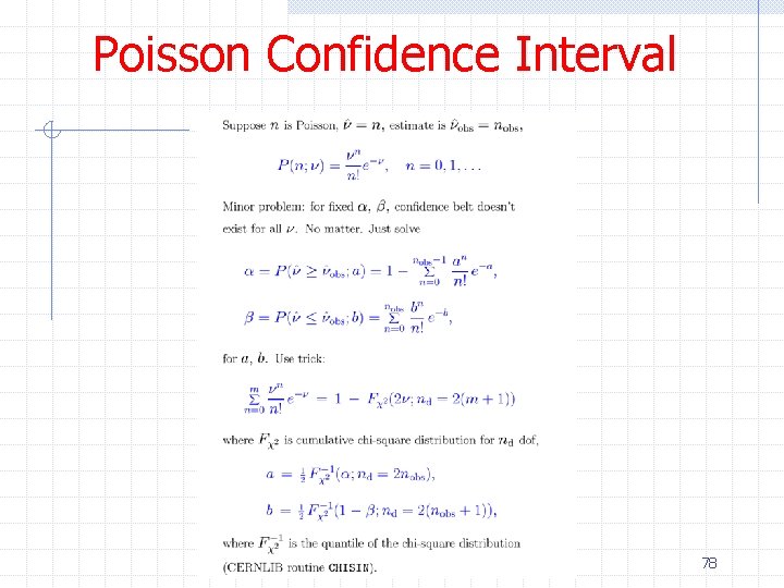 Poisson Confidence Interval 78 