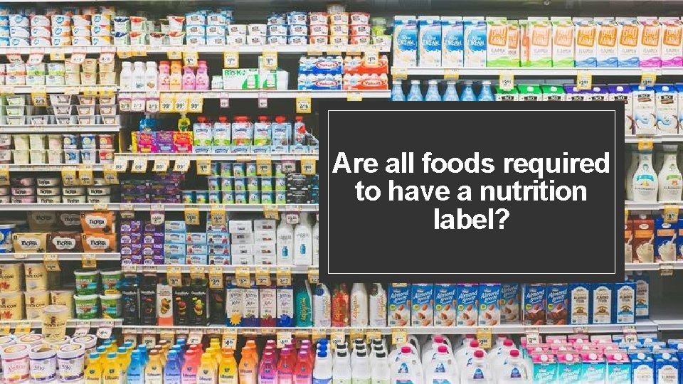 Are all foods required to have a nutrition label? 