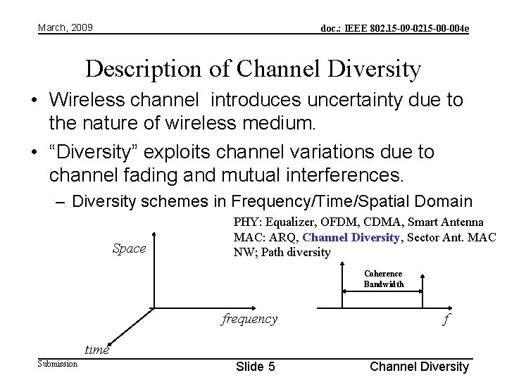 March, 2009 doc. : IEEE 802. 15 -09 -0215 -00 -004 e Description of