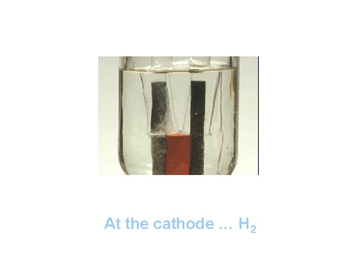 At the cathode … H 2 At the cathode … H 2