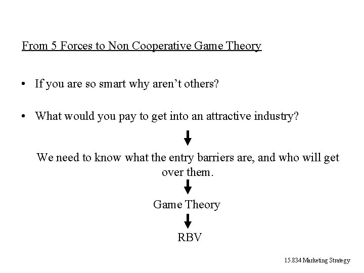 From 5 Forces to Non Cooperative Game Theory • If you are so smart From 5 Forces to Non Cooperative Game Theory • If you are so smart