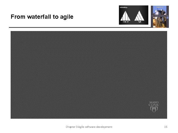 From waterfall to agile Chapter 3 Agile software development 15 