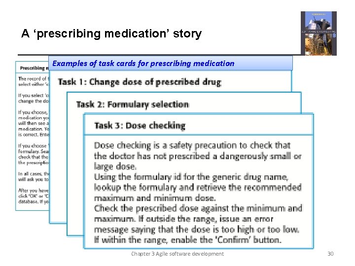 A ‘prescribing medication’ story Examples of task cards for prescribing medication Chapter 3 Agile