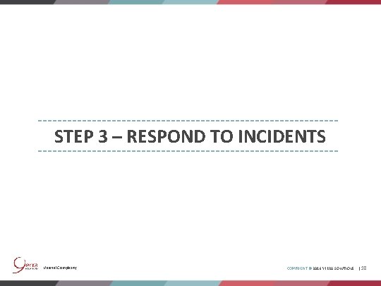 STEP 3 – RESPOND TO INCIDENTS Unravel Complexity. COPYRIGHT © 2016 YERRA SOLUTIONS |