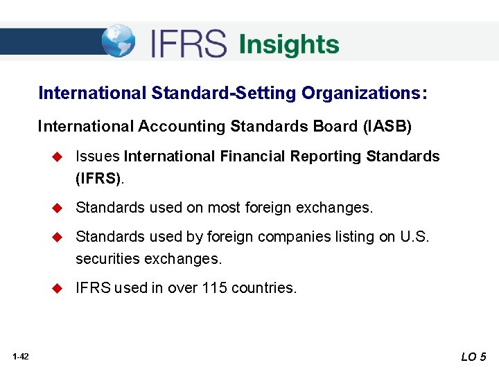 International Standard-Setting Organizations: International Accounting Standards Board (IASB) 1 -42 u Issues International Financial International Standard-Setting Organizations: International Accounting Standards Board (IASB) 1 -42 u Issues International Financial