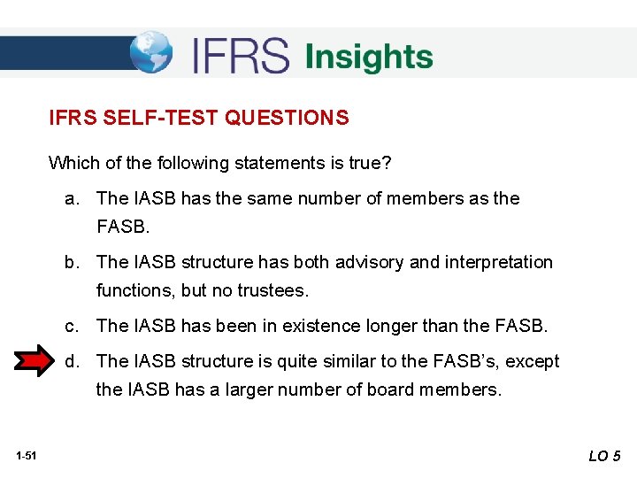 IFRS SELF-TEST QUESTIONS Which of the following statements is true? a. The IASB has IFRS SELF-TEST QUESTIONS Which of the following statements is true? a. The IASB has