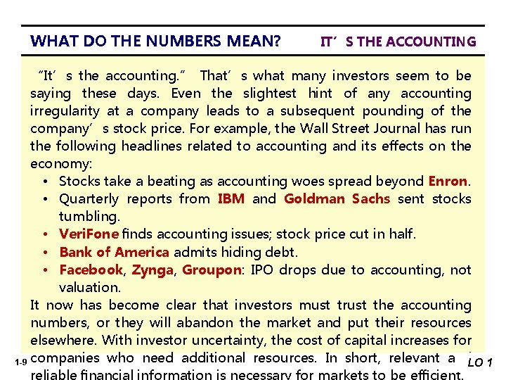 WHAT DO THE NUMBERS MEAN? IT’S THE ACCOUNTING “It’s the accounting. ” That’s what WHAT DO THE NUMBERS MEAN? IT’S THE ACCOUNTING “It’s the accounting. ” That’s what