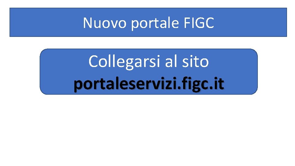 Nuovo portale FIGC Collegarsi al sito portaleservizi. figc. it 