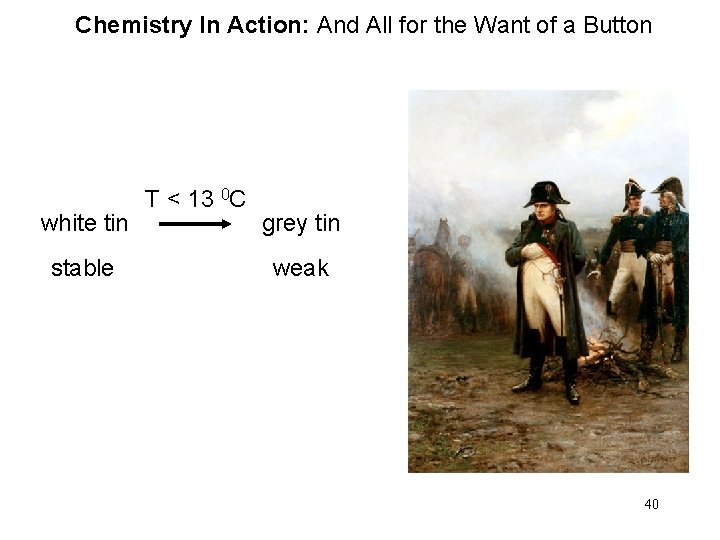 Chemistry In Action: And All for the Want of a Button T < 13