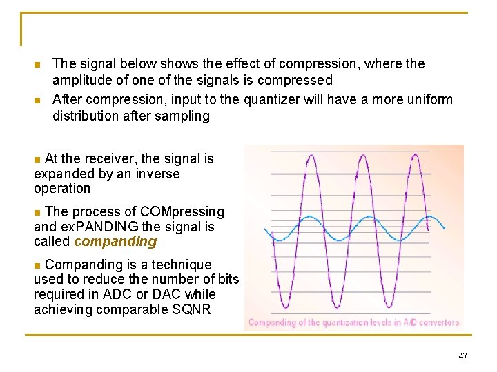 n n The signal below shows the effect of compression, where the amplitude of