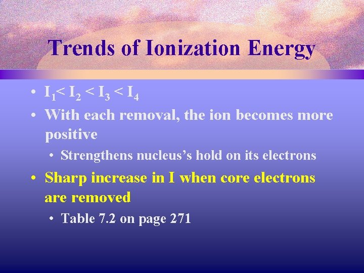 Trends of Ionization Energy • I 1< I 2 < I 3 < I