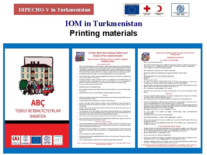 DIPECHO-V in Turkmenistan IOM in Turkmenistan Printing materials 