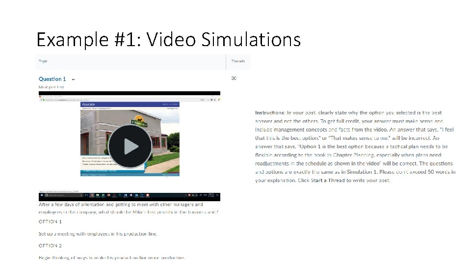 Example #1: Video Simulations 