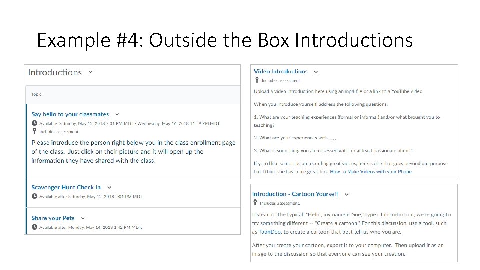 Example #4: Outside the Box Introductions 
