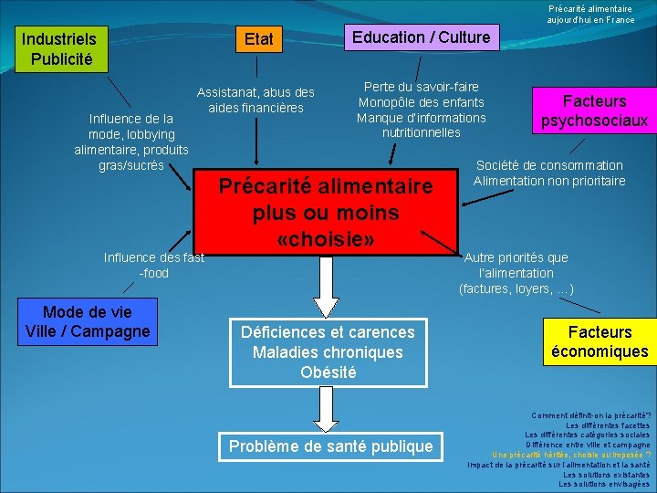 Précarité alimentaire aujourd’hui en France Etat Education / Culture Assistanat, abus des aides financières