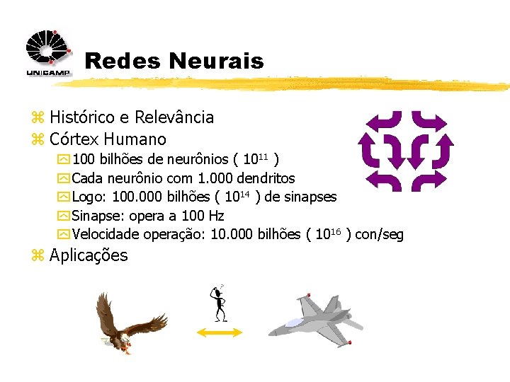 Redes Neurais z Histórico e Relevância z Córtex Humano y 100 bilhões de neurônios