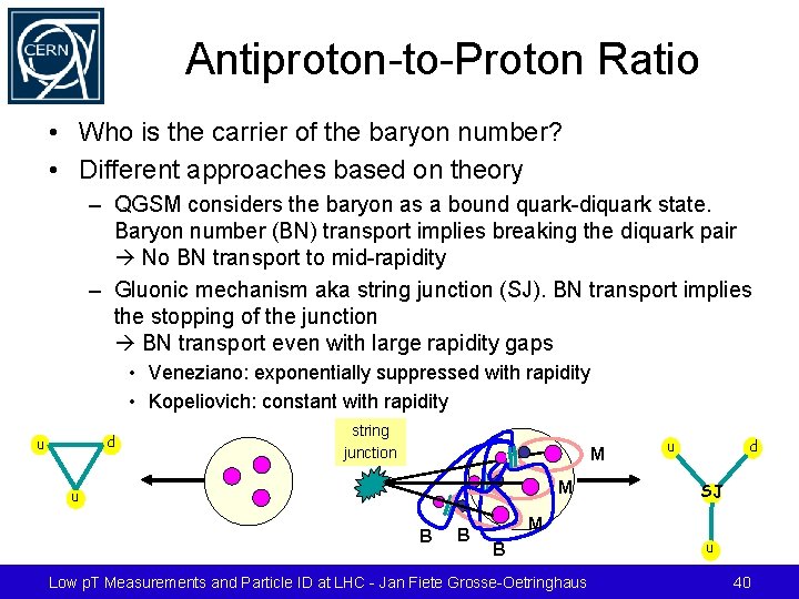 Antiproton-to-Proton Ratio • Who is the carrier of the baryon number? • Different approaches