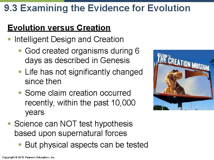 9. 3 Examining the Evidence for Evolution versus Creation § Intelligent Design and Creation