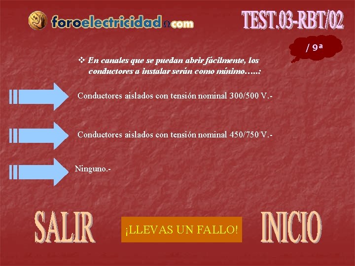 / 9ª v En canales que se puedan abrir fácilmente, los conductores a instalar