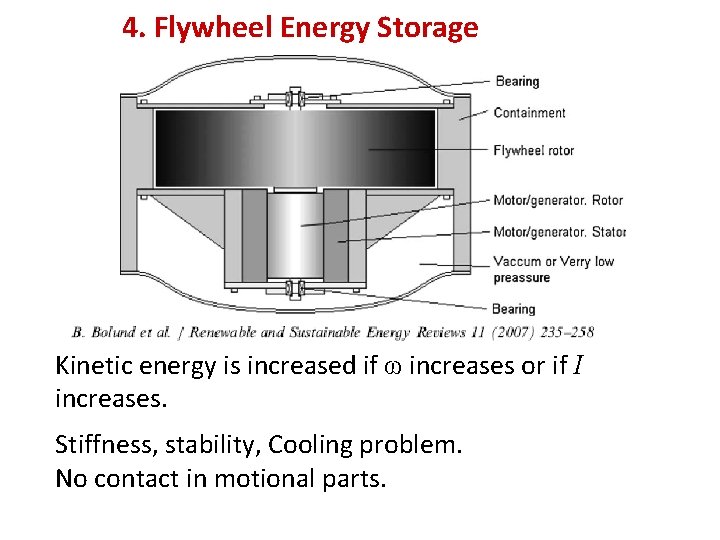 4. Flywheel Energy Storage Kinetic energy is increased if ω increases or if I