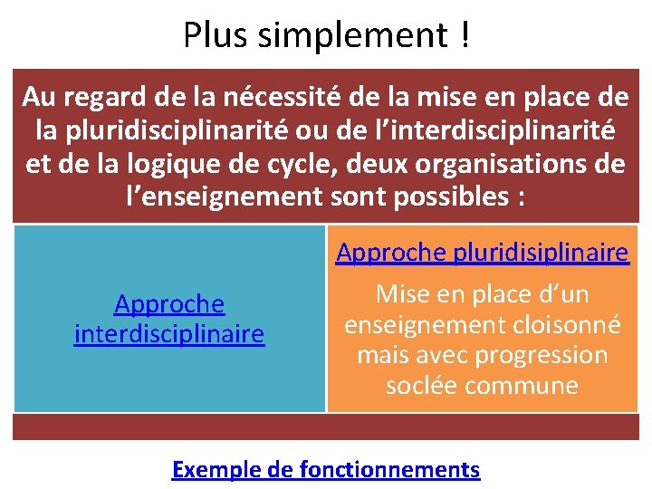Plus simplement ! Au regard de la nécessité de la mise en place de