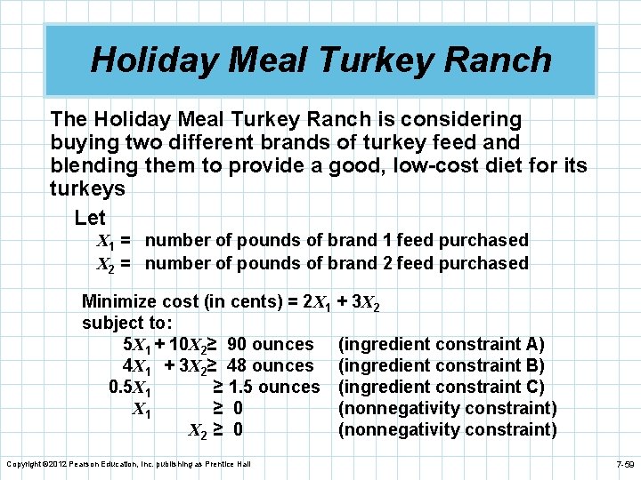 Holiday Meal Turkey Ranch The Holiday Meal Turkey Ranch is considering buying two different