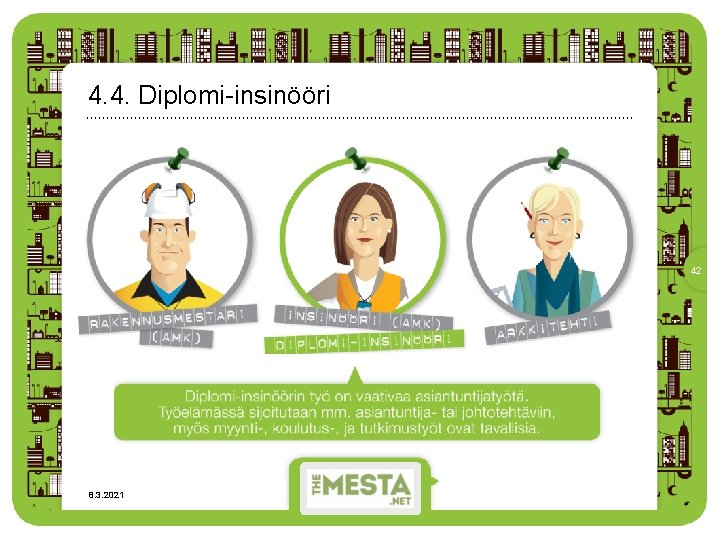 4. 4. Diplomi-insinööri 42 8. 3. 2021 • Rakennus- ja kiinteistöpalvelualan vetovoima • Suomen