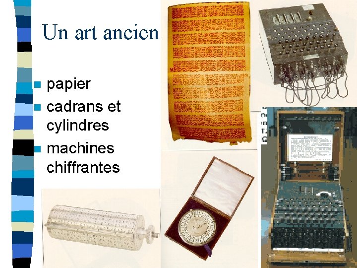 Un art ancien n papier cadrans et cylindres machines chiffrantes 