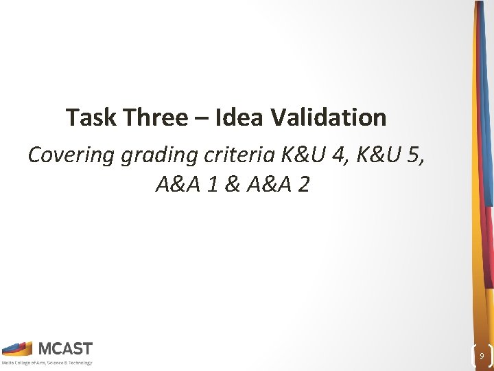 Task Three – Idea Validation Covering grading criteria K&U 4, K&U 5, A&A 1