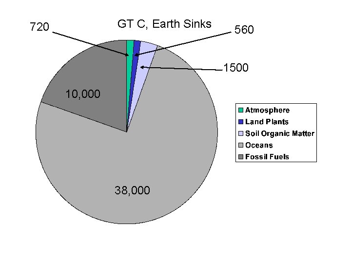 GT C, Earth Sinks 720 560 1500 10, 000 38, 000 