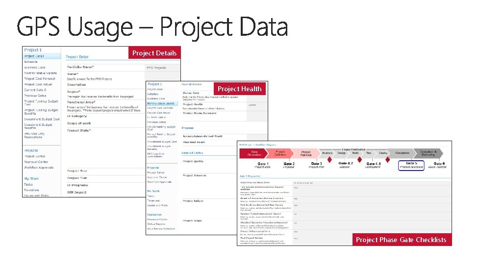 Project Details Project Health Project Phase Gate Checklists 