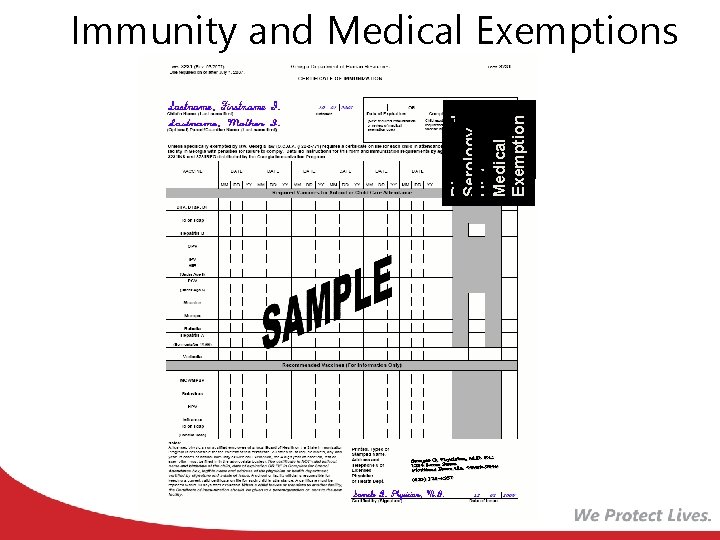 Diagnosed Serology History Medical Exemption Immunity and Medical Exemptions 