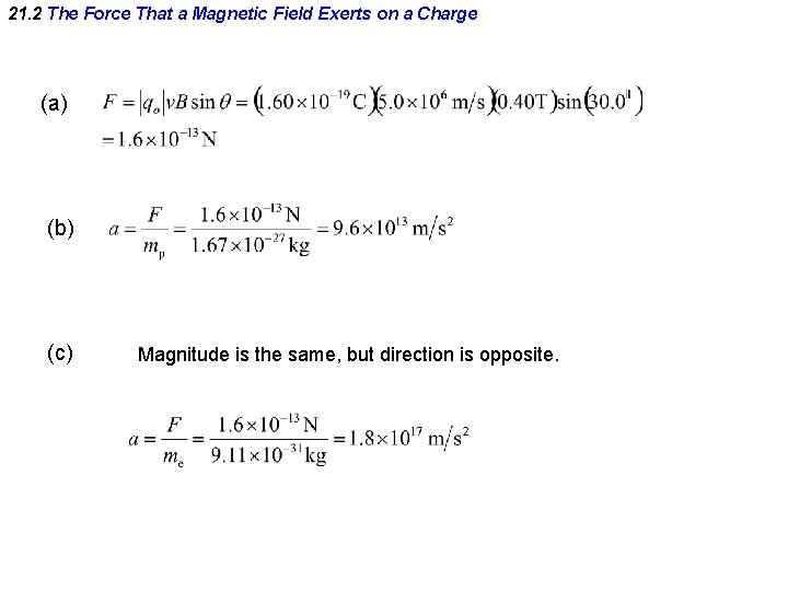 21. 2 The Force That a Magnetic Field Exerts on a Charge (a) (b)