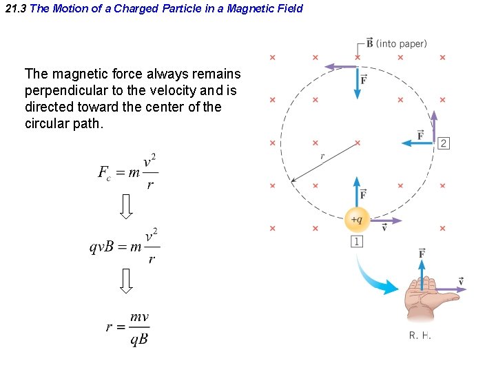 21. 3 The Motion of a Charged Particle in a Magnetic Field The magnetic
