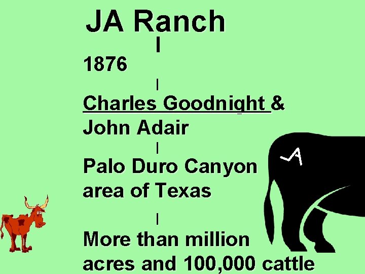 JA Ranch 1876 | Charles Goodnight & John Adair | Palo Duro Canyon area