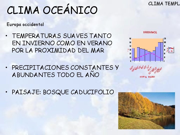CLIMA OCEÁNICO Europa occidental • TEMPERATURAS SUAVES TANTO EN INVIERNO COMO EN VERANO POR CLIMA OCEÁNICO Europa occidental • TEMPERATURAS SUAVES TANTO EN INVIERNO COMO EN VERANO POR