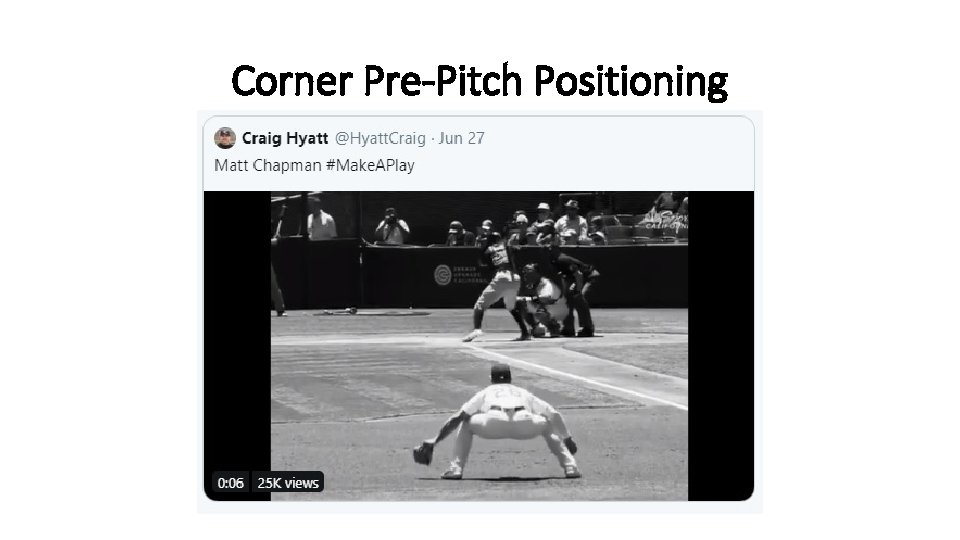 Corner Pre-Pitch Positioning Corner Pre-Pitch Positioning