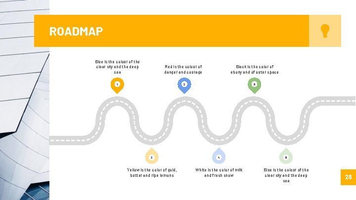ROADMAP Blue is the colour of the clear sky and the deep sea Red ROADMAP Blue is the colour of the clear sky and the deep sea Red