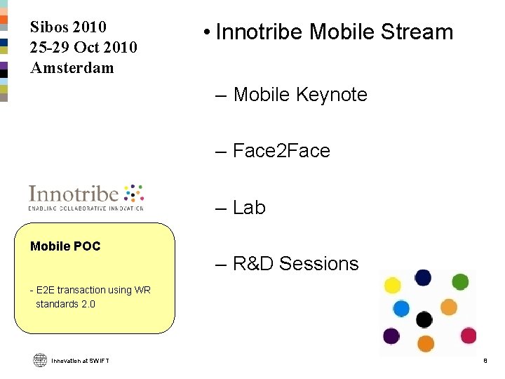 Sibos 2010 25 -29 Oct 2010 Amsterdam • Innotribe Mobile Stream – Mobile Keynote