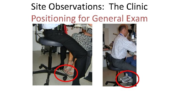 Site Observations: The Clinic Positioning for General Exam 