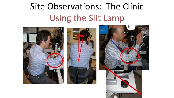 Site Observations: The Clinic Using the Slit Lamp 