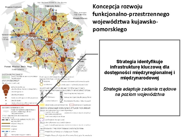 Koncepcja rozwoju funkcjonalno-przestrzennego województwa kujawskopomorskiego Strategia identyfikuje infrastrukturę kluczową dla dostępności międzyregionalnej i międzynarodowej