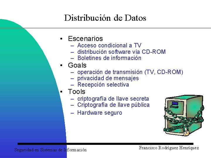 Distribución de Datos • Escenarios – Acceso condicional a TV – distribución software vía