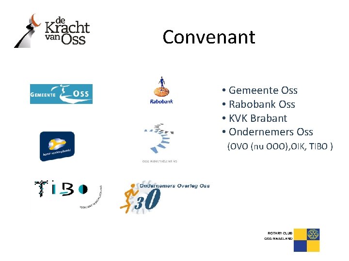 Convenant • Gemeente Oss • Rabobank Oss • KVK Brabant • Ondernemers Oss (OVO