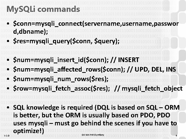 My. SQLi commands • $conn=mysqli_connect(servername, username, passwor d, dbname); • $res=mysqli_query($conn, $query); • •