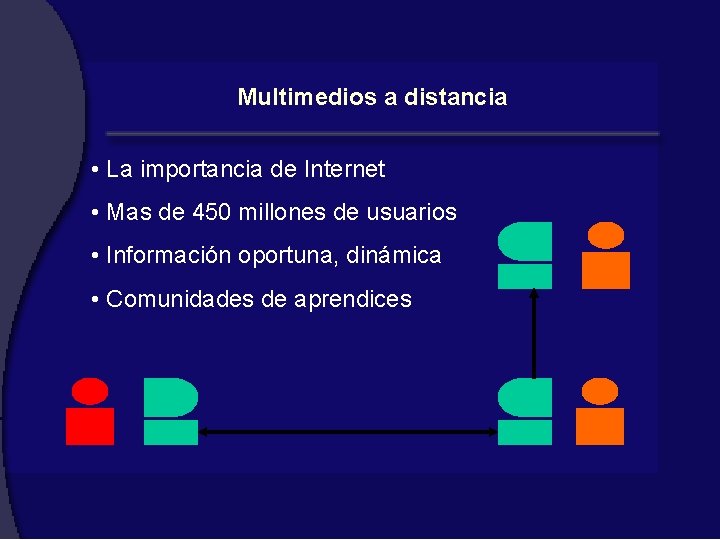 Multimedios a distancia • La importancia de Internet • Mas de 450 millones de