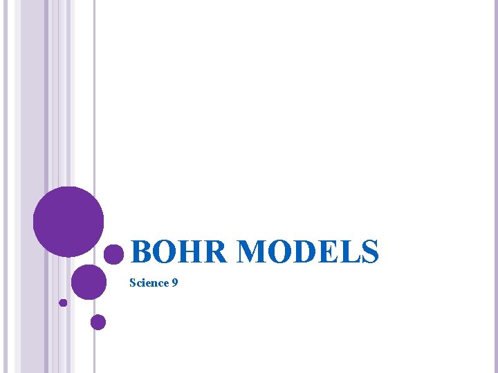 BOHR MODELS Science 9 